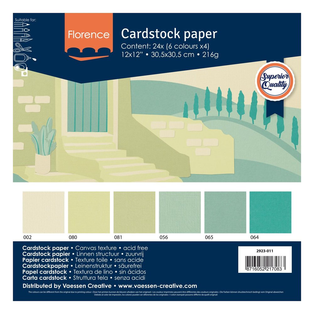 Feuille unie blanche Cardstock Florence 30,5cm x 30,5cm
